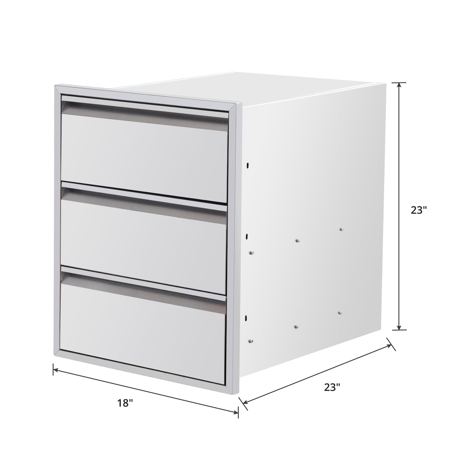 Tiroirs de cuisine extérieure Garvee en acier inoxydable – Station de grillade robuste à 3 niveaux pour jardin, terrasse, camping et cuisine extérieure