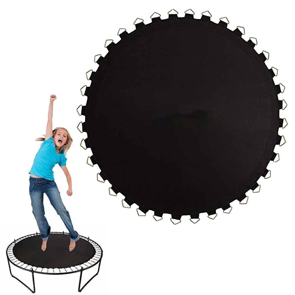 Tapis de rechange pour trampoline Garvee, rond de 2,44 m (8 pieds), imperméable, résistant aux UV, tapis de saut à ressorts de sécurité avec 48 boucles, anneaux en V, coussinets à crochets et boucles