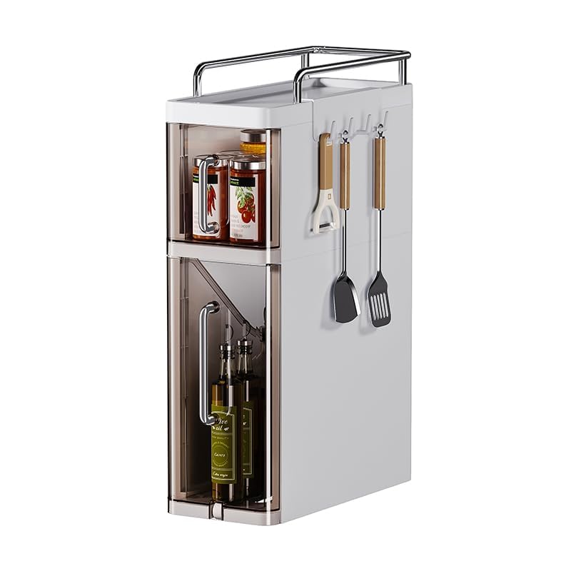 Étagère à épices Garvee à 3 niveaux avec tiroir, gain de place, robuste, pour la cuisine et la salle de bain, compacte et polyvalente