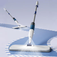 Balai-serpillère Garvee avec fonction spray pour sols en bois, carrelage et parquet, rotatif à 360°, avec 5 lingettes microfibres réutilisables, plat, noir
