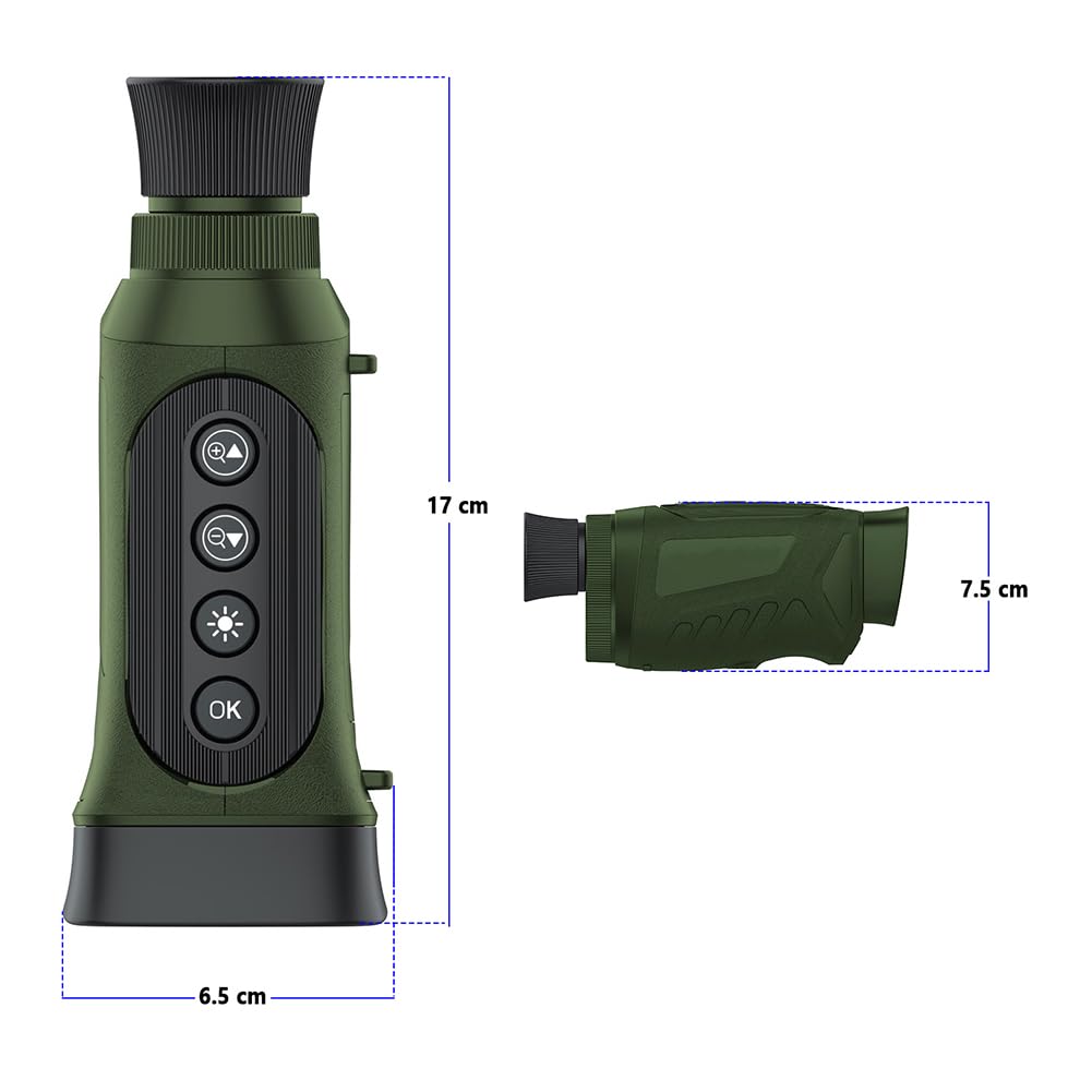 Monoculaire de vision nocturne Garvee 2.5KD 48MP avec infrarouge 3W 850 nm, zoom numérique 8x, poignée ergonomique pour le camping, noir