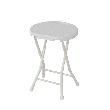Tabouret/chaise pliant Garvee avec poignée, capacité de charge de 272 kg, pieds antidérapants, structure en acier pour le camping et la cuisine, léger et compact, noir