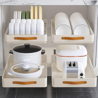 Étagère coulissante extensible Garvee en acier inoxydable pour placards de cuisine, 48 cm, argentée, sans perçage, auto-adhésive, organisateur sous évier