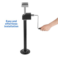 Garvee Lot de 2 béquilles stabilisatrices pour caravane et remorque, supports en acier antirouille, capacité 2 270 kg, hauteur réglable 53–87 cm, utilisation avec perceuse ou manivelle