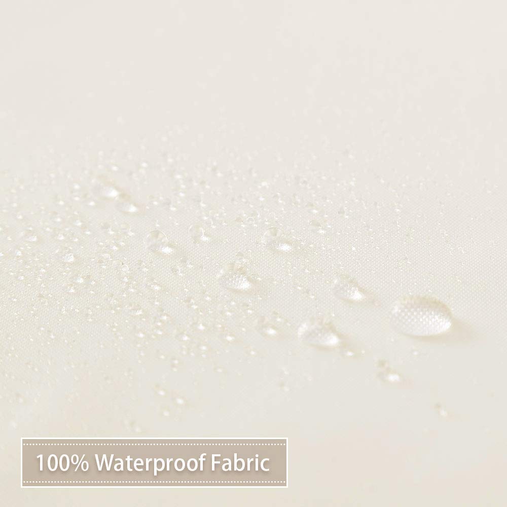 Rideau de douche Garvee de qualité hôtelière, 100 % microfibre imperméable, ivoire, 183 x 183 cm, salle de bain