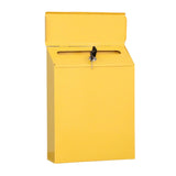 Boîte aux lettres Garvee avec serrure à clé, en métal, murale, pour porte d'entrée, bureau, extérieur, 21,5 x 6 x 29 cm, jaune
