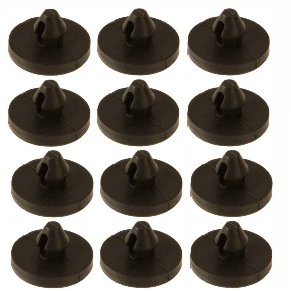 Garvee Lot de 12 butées en caoutchouc pour interrupteur de feu stop, compatibles avec la plupart des voitures. Compactes et faciles à installer, noires, 1,8 x 1,1 cm.