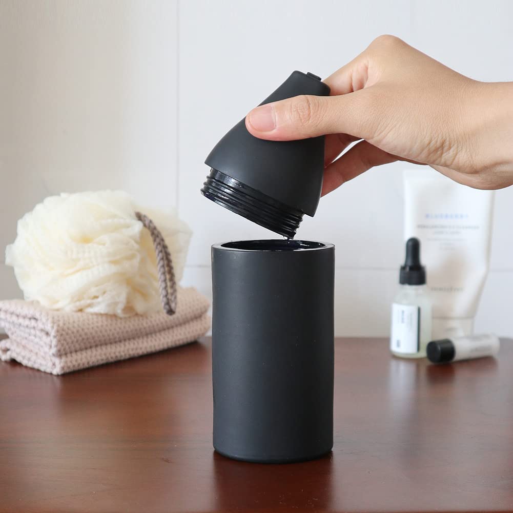 Distributeur de savon rechargeable en silicone Garvee, étanche, pour éviers de cuisine, désinfectant pour les mains, noir, pratique et durable