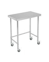 Table de travail Garvee en acier inoxydable 18 x 32 pouces avec roulettes pour cuisine et atelier, antirouille, résistante à la chaleur, stable - Table à roulettes
