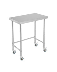 Table de travail Garvee en acier inoxydable 18 x 32 pouces avec roulettes pour cuisine et atelier, antirouille, résistante à la chaleur, stable