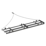 Garvee Râteau de nivellement tracté 244 × 51 cm, chaîne de 183 cm, 2 barres réglables, acier robuste, gris - Gris
