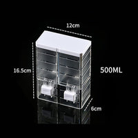 Distributeur de savon liquide manuel Garvee 500 ml, double tête, fixation murale, plastique transparent, pour salle de bain ou hôtel.