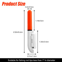 Garvee Lot de 5 bâtons lumineux de pêche à LED, étanches, fonctionnant sur piles, indicateur de touche type 425 pour la pêche de nuit