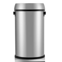 Poubelle ouverte Garvee 65 L (17 gal) en acier inoxydable brossé robuste, sans couvercle, avec poignées, pour la cuisine et l'extérieur.
