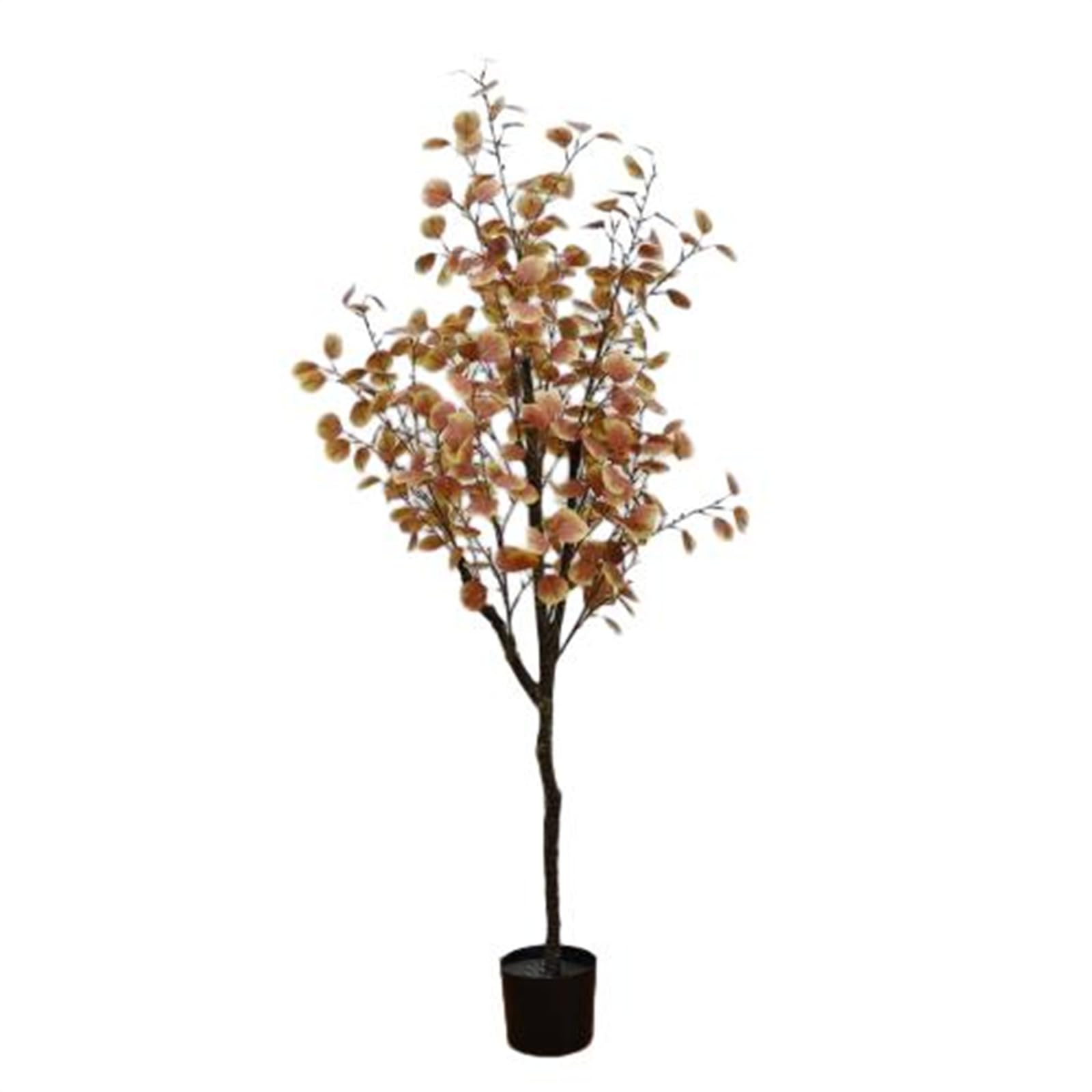 Eucalyptus artificiel Garvee de 1,8 m avec feuilles en soie, idéal pour le salon et l'extérieur, pot en plastique, feuillage d'automne, aspect réaliste, facile d'entretien.