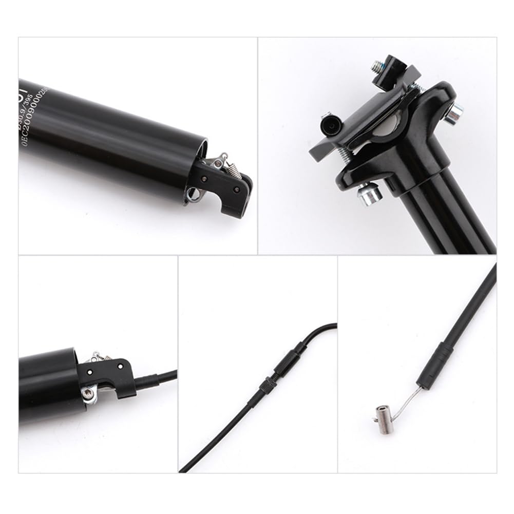 Garvee Tige de Selle Télescopique Hydraulique VTT 31,6 × 395 mm, Réglable, pour Mountain Bike Off-Road Adulte