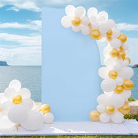 Arche de mariage Garvee - Housse extensible en spandex de 1,5 m (5 pi) en forme de croissant, élastique et réutilisable, blanche, idéale pour la décoration de mariages, d'anniversaires et de fêtes.
