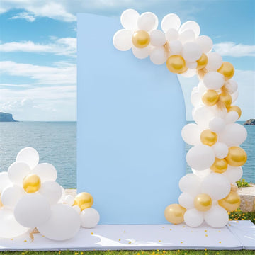 Arche de mariage Garvee - Housse extensible en spandex de 1,5 m (5 pi) en forme de croissant, élastique et réutilisable, blanche, idéale pour la décoration de mariages, d'anniversaires et de fêtes.