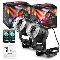 Garvee Boule disco LED RGB avec 7 couleurs, activation sonore, rotation à 360°, câble USB de 4 m pour fêtes, anniversaires, bars, mariages, Noël, 2