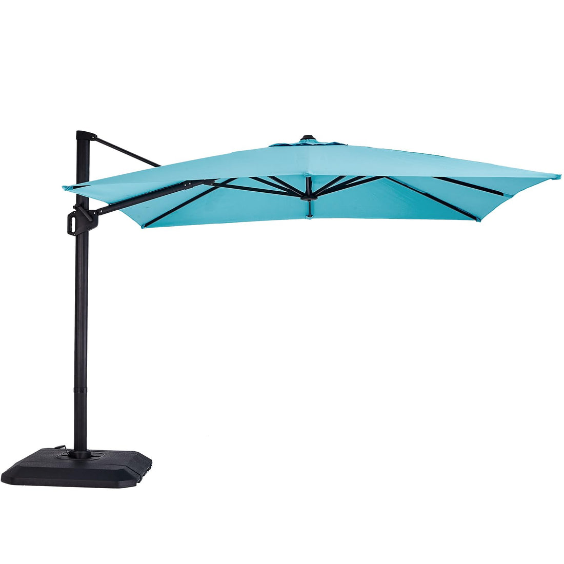 Parasol GARVEE en aluminium 300x300cm vert résistant aux intempéries, protection solaire extérieure