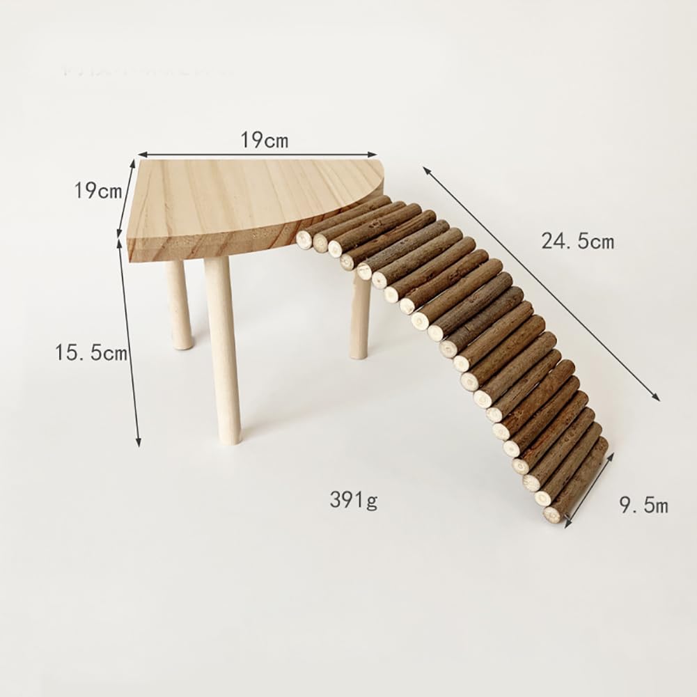 Plateforme d'escalade en bois Garvee pour hamsters, support et étagère en bois, jouet d'escalade Golden Bear à plusieurs niveaux, bois naturel marron