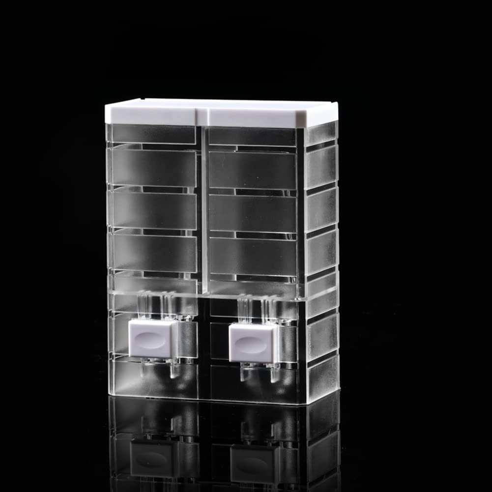 Distributeur de savon liquide manuel Garvee 500 ml, double tête, fixation murale, plastique transparent, pour salle de bain ou hôtel.
