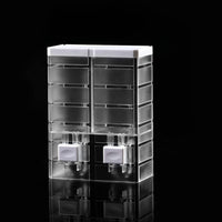 Distributeur de savon liquide manuel Garvee 500 ml, double tête, fixation murale, plastique transparent, pour salle de bain ou hôtel.
