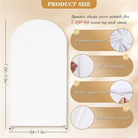 Ensemble de 3 bâches de fond blanches Garvee pour arche, en polyester-élasthanne avec fermeture éclair en bas, pour la décoration de mariages et de fêtes, dimensions : 1,80 à 2,20 m.