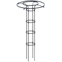 Support vertical rond en treillis Garvee Gardena pour plantes grimpantes, fleurs, arbustes et légumes, en acier, 119 cm (47 pouces), noir.