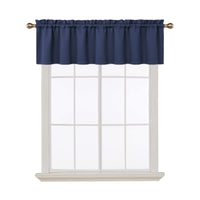 Cantonnières occultantes Garvee pour fenêtres, salon, cuisine, chambre, bleu marine, 132 x 38 cm, isolantes thermiques