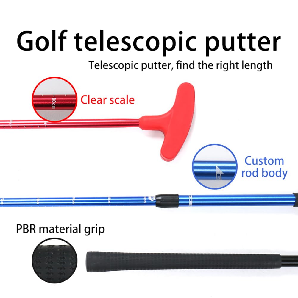 Putter de golf Garvee Mini Putter de golf rétractable pour golfeurs droitiers et gauchers 53-93 cm Bleu