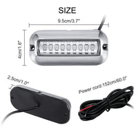 Garvee Lot de 2 lampes marines 27 LED, éclairage sous-marin pour bateau, éclairage de rétroviseur pour ponton en acier inoxydable, lampe de pont étoilée Vissen, lampe de nuit pour yachting et bateau en acier inoxydable
