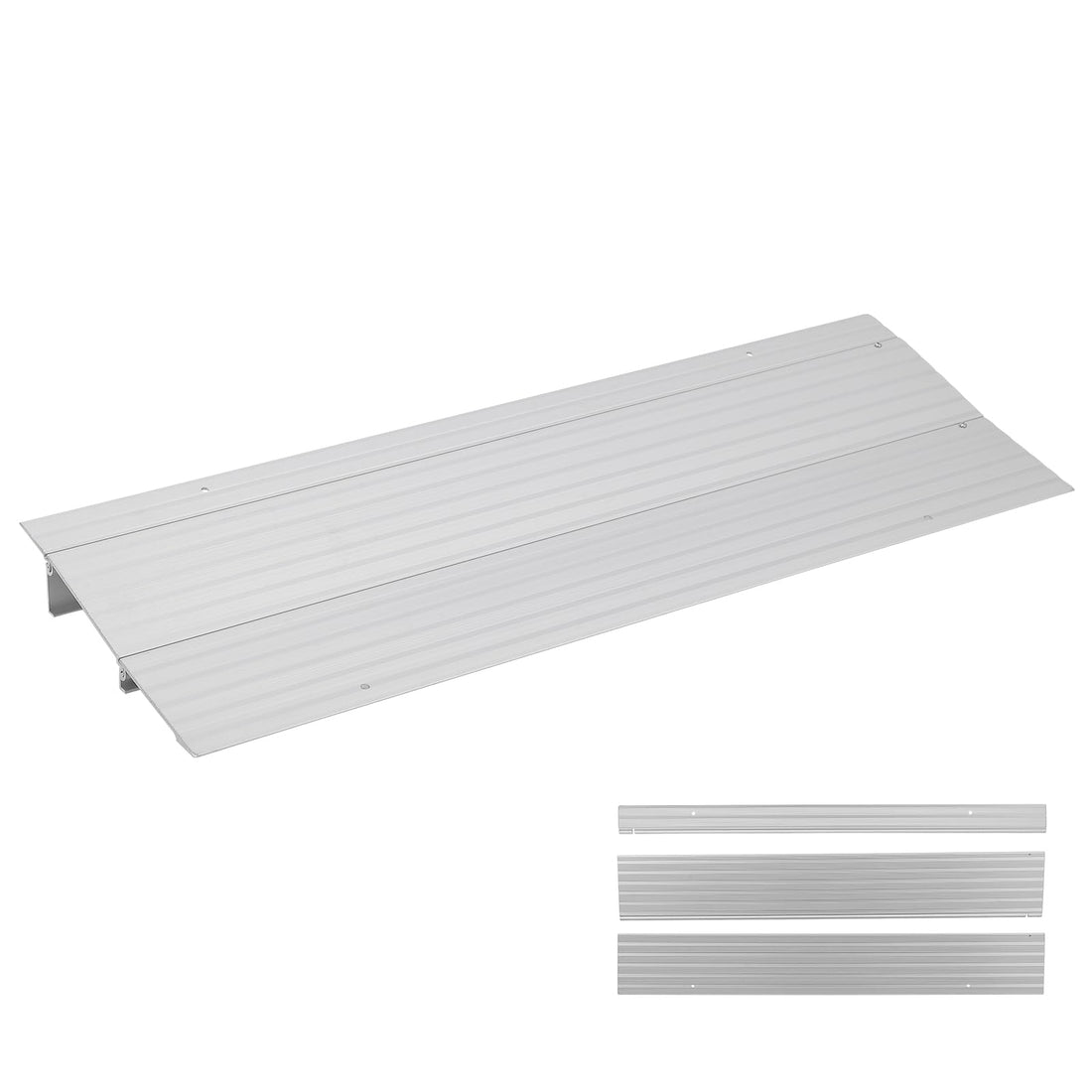 Garvee rampe de seuil en aluminium, 2 pièces, 86,4 cm L × 29,5 cm l × 5,8 cm H, charge 318 kg, pour fauteuils roulants, scooters et vélos électriques
