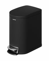 Garvee poubelle de salle de bain 6 L en métal, noir, couvercle à fermeture douce, format compact, pour chambre et bureau - Noir