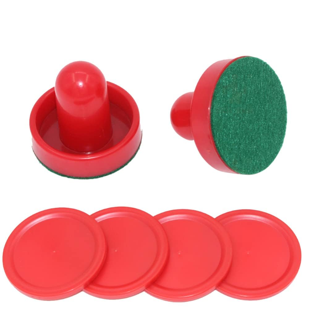 Ensemble d'accessoires de hockey sur air Garvee : 2 broches de 60 mm, 4 disques de 51 mm, en résine rouge, pour enfants et adolescents, table de jeu