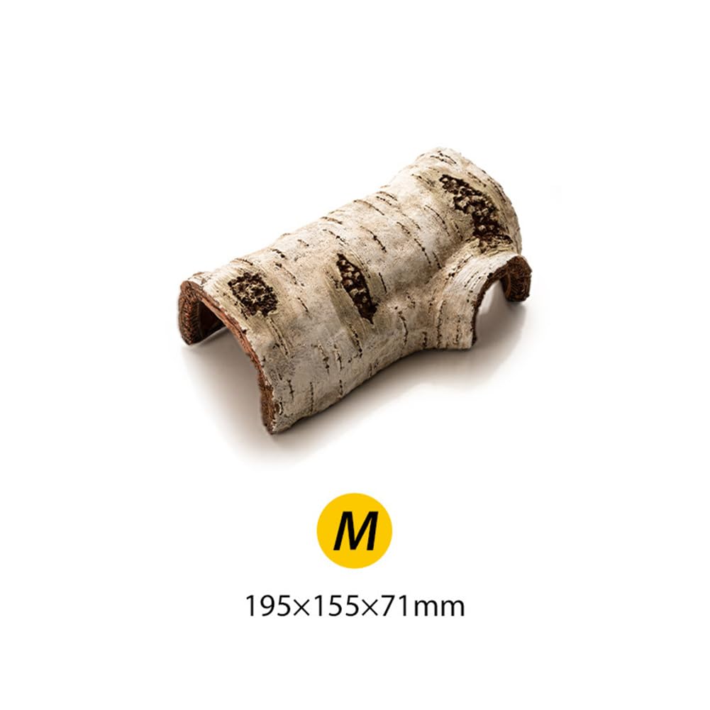 Cachette en résine Garvee pour reptiles, décoration d'aquarium, taille M, aspect bois, marron