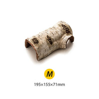 Cachette en résine Garvee pour reptiles, décoration d'aquarium, taille M, aspect bois, marron