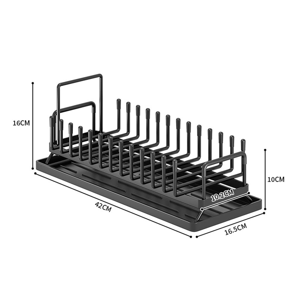 Égouttoirs à vaisselle multifonctionnels Garvee en acier au carbone (lot de 2) - Gain de place et réglables - Acier inoxydable - Pour évier de cuisine - Noir