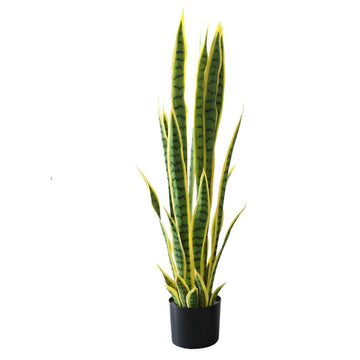 Plante serpent artificielle Garvee 90 cm, réaliste, pot en plastique facile d'entretien, verte, pour salon ou bureau