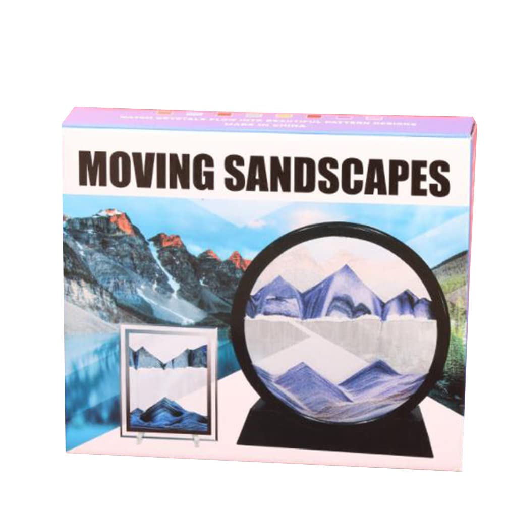 SABLIER ARTISTIQUE 3D GARVEE, Paysage Naturel, 18 cm, Bleu, Pour Salon et Bureau