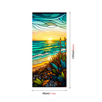 Film pour fenêtre PVC Garvee 60x100cm, motif coucher de soleil en bord de mer, protection UV, isolation thermique, coloré, pour fenêtres résidentielles et de bureaux