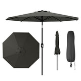 Garvee Sonnenschirm 270 Cm Mit Kurbelbedienung & Neigefunktion, UV50+ Polyester, 8 Rippen, Garten, Terrasse, Balkon, Pool, Wasserabweisend - 