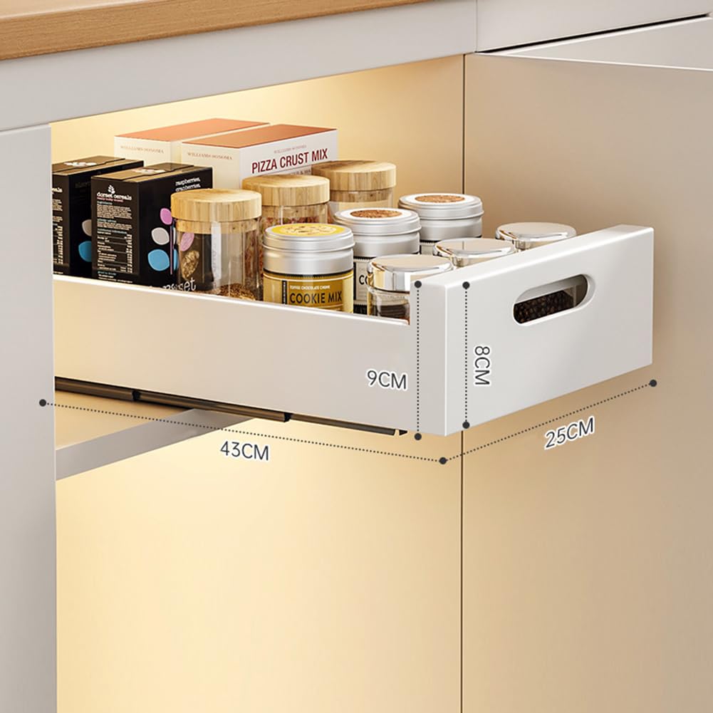 Organisateur de tiroir de cuisine Garvee en acier au carbone extensible et robuste, sans perçage, pour la cuisine et la salle de bain, léger