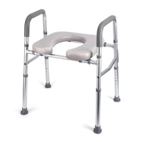 Garvee Rehausseur de Toilettes avec Accoudoirs, Hauteur Réglable, Cadre en Aluminium, Siège Rembourré, Charge 158 kg, pour Seniors et Personnes à Mobilité Réduite