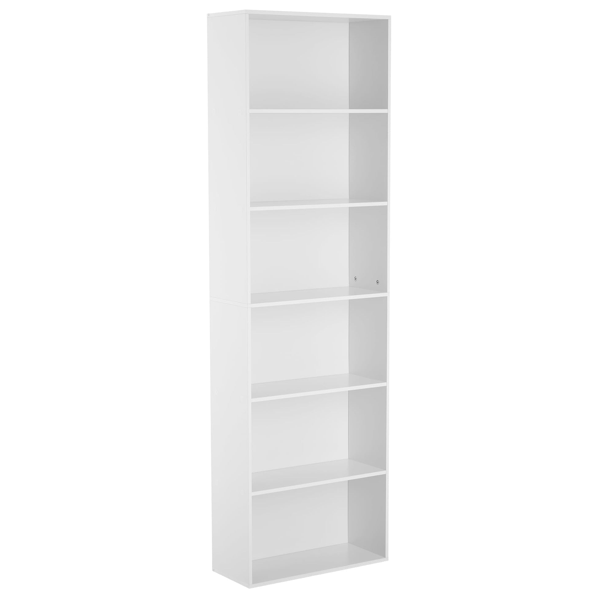 Garvee étagère industrielle à 6 niveaux, blanc, pour salon et bureau, 182 cm de hauteur, bois rustique, capacité de 113 kg, sûre et polyvalente