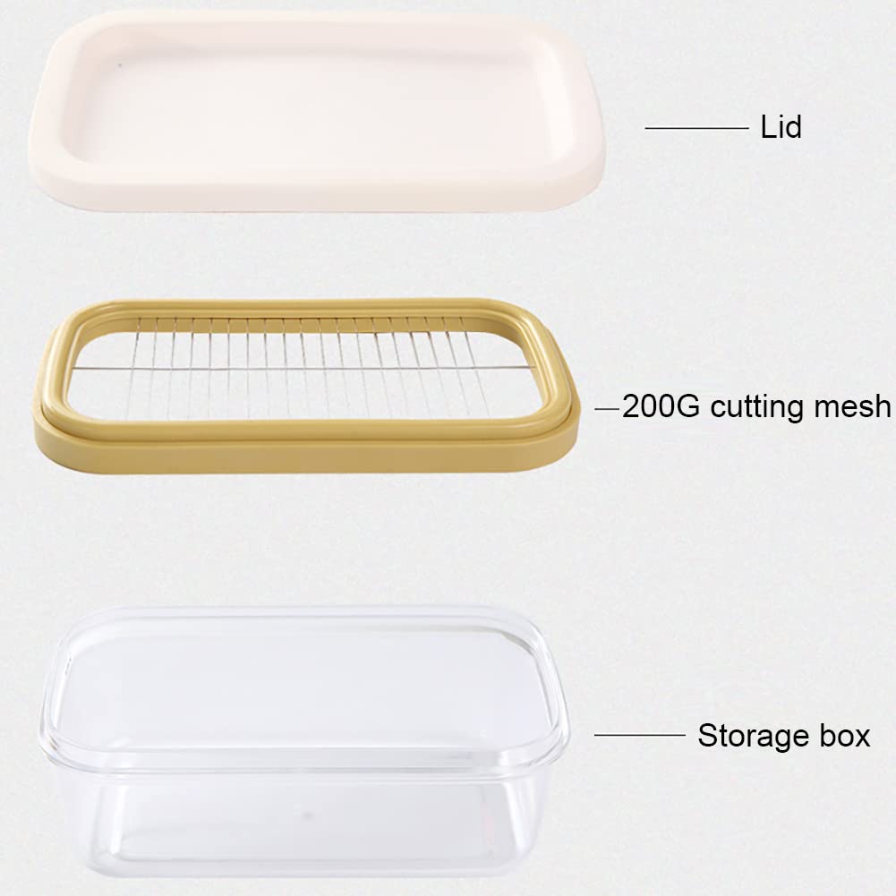 Boîte à beurre Garvee avec lame en acier inoxydable et récipient en plastique pour la cuisine et la pâtisserie, durable, incassable et pratique