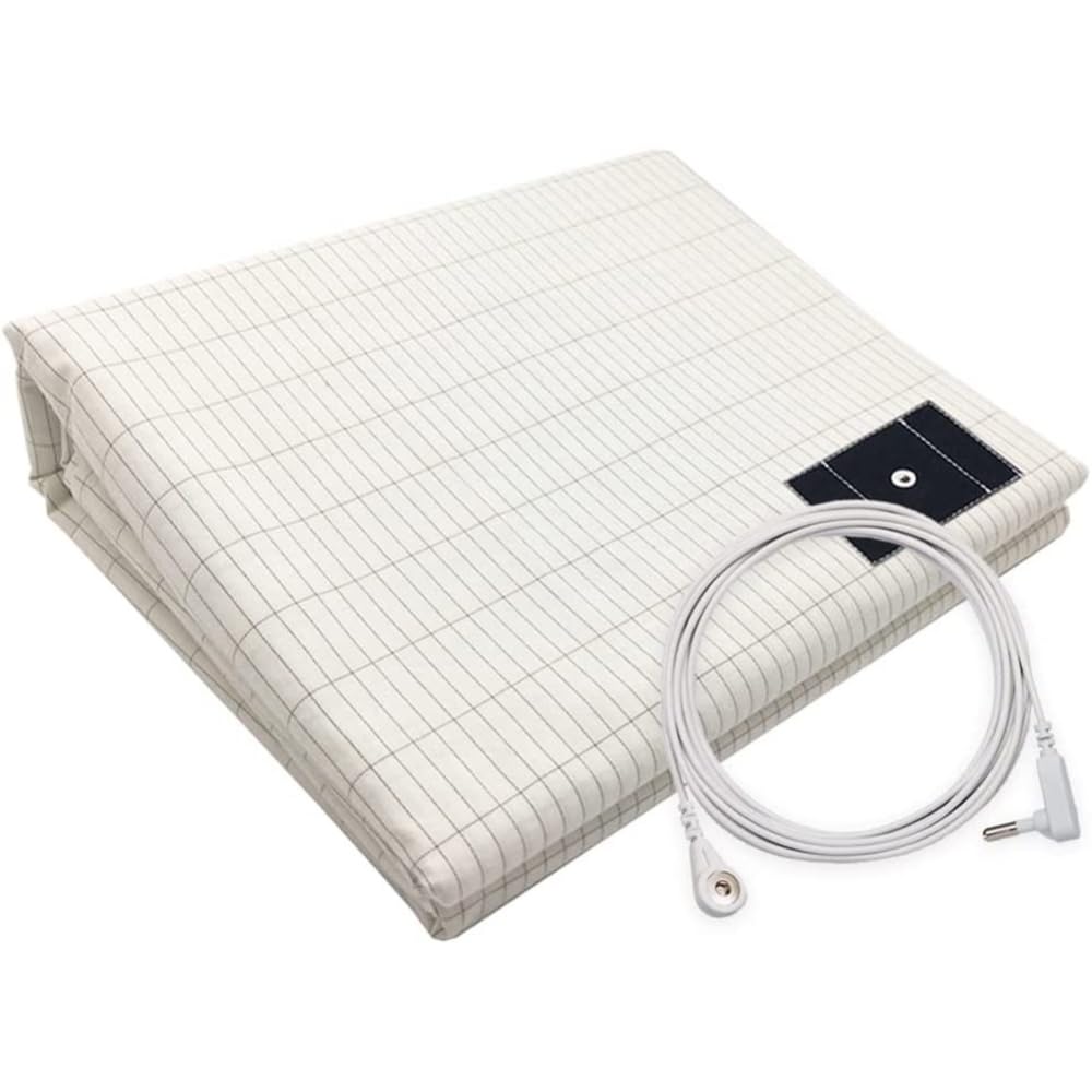 Drap Garvee Aardings avec fibres d'argent, conducteur, 95 % coton, matière douce, 153 x 203 cm, pour un meilleur sommeil