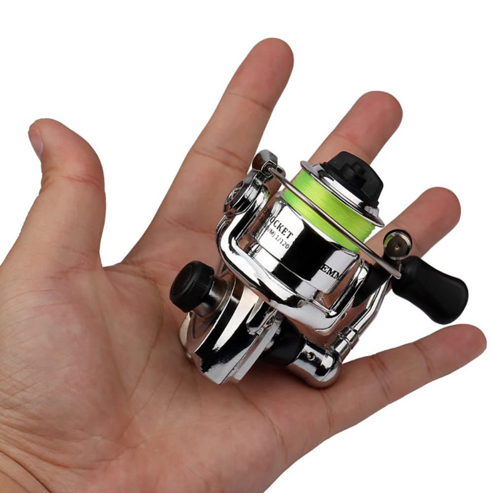Moulinet de pêche Garvee Mini Spinning Reel 4.3:1 en métal, compact et léger, avec poignée réversible, haute performance, idéal pour la carpe, la perche et la truite.