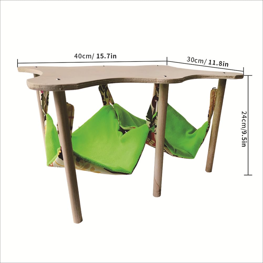 Lit hamac GARVEE pour cobayes, lapins et furets, grand format, avec cadre en bois, 30 x 30 x 24 cm, tissu doux, style champêtre