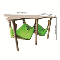 Lit hamac GARVEE pour cobayes, lapins et furets, grand format, avec cadre en bois, 30 x 30 x 24 cm, tissu doux, style champêtre